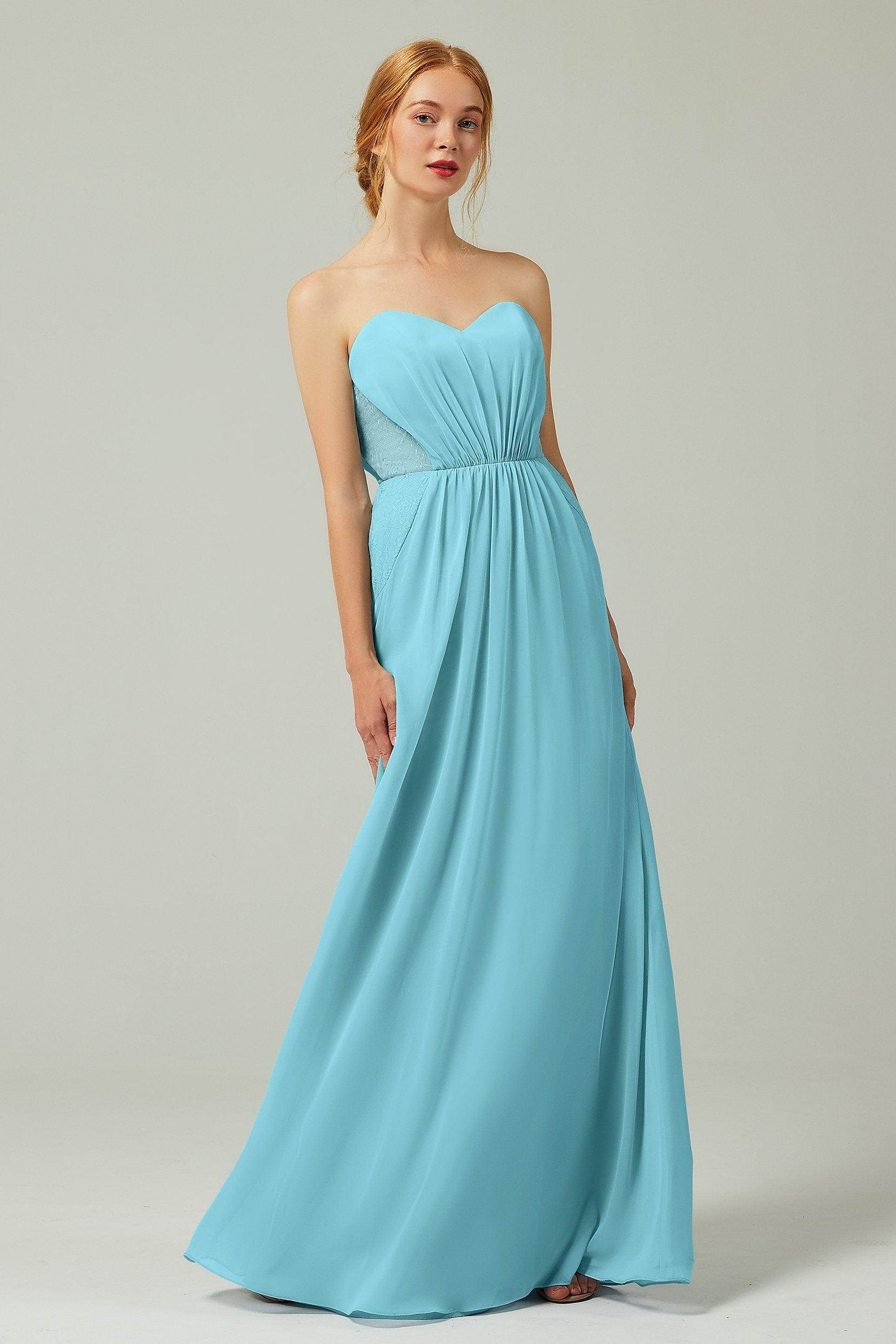 Sheath-Column Floor Length Chiffon Bridesmaid Dress CB0330 - COCOMELODY